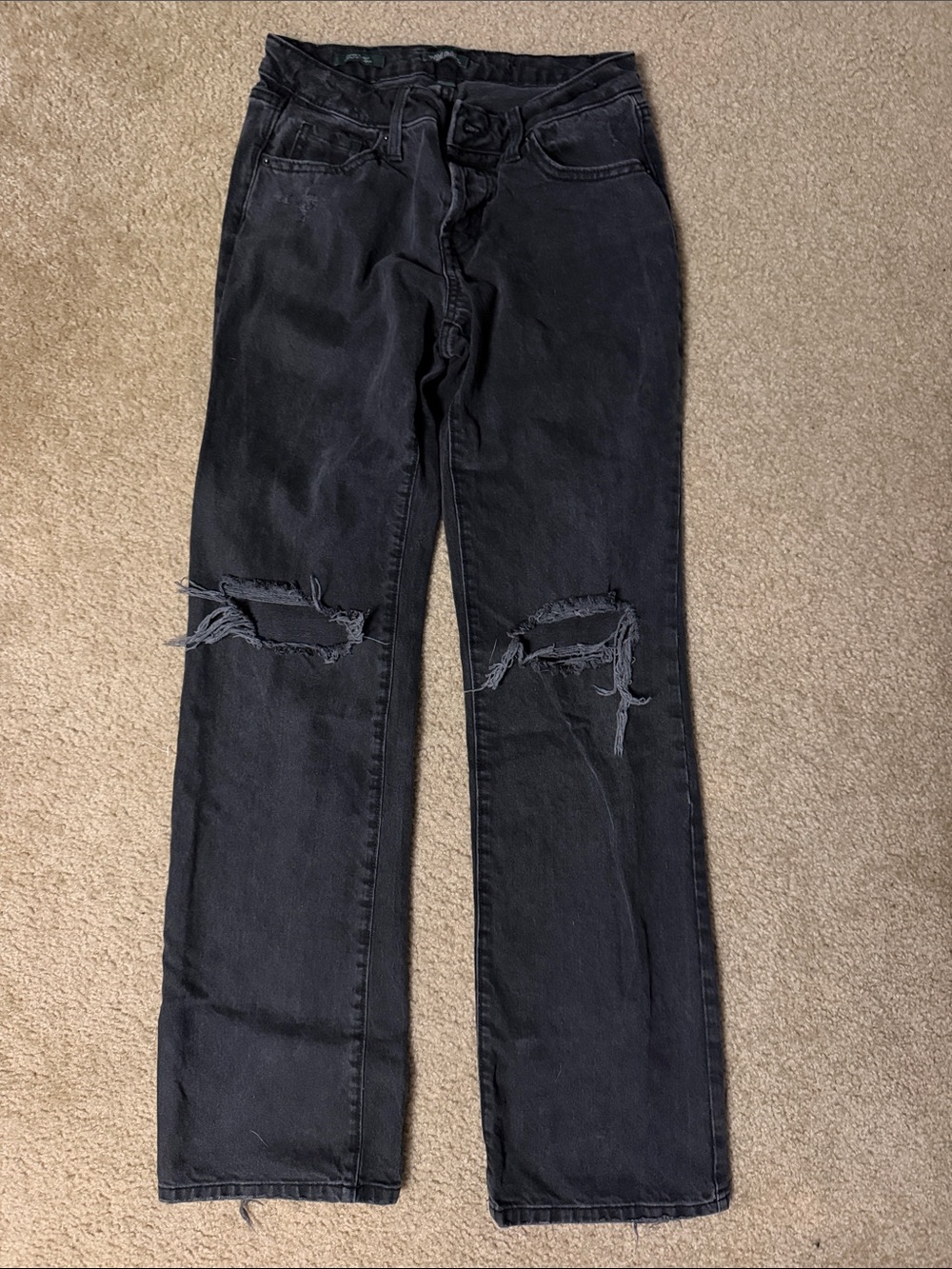 wild fable Black Distressed Straight Jeans